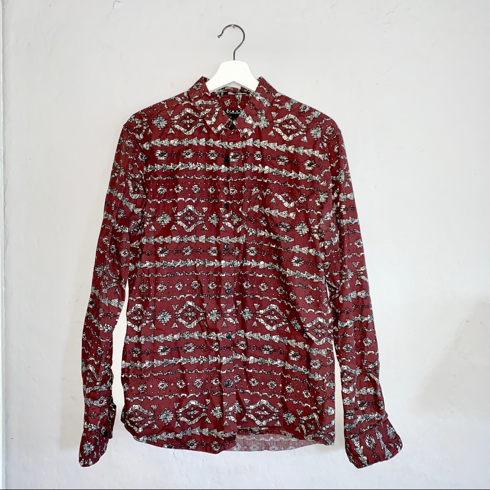 Burgundy Flannel Shirt